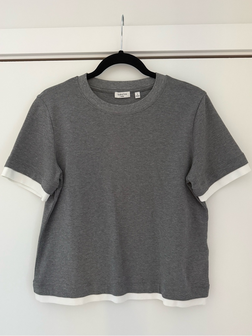 Babaton Gray Tee with White Trim